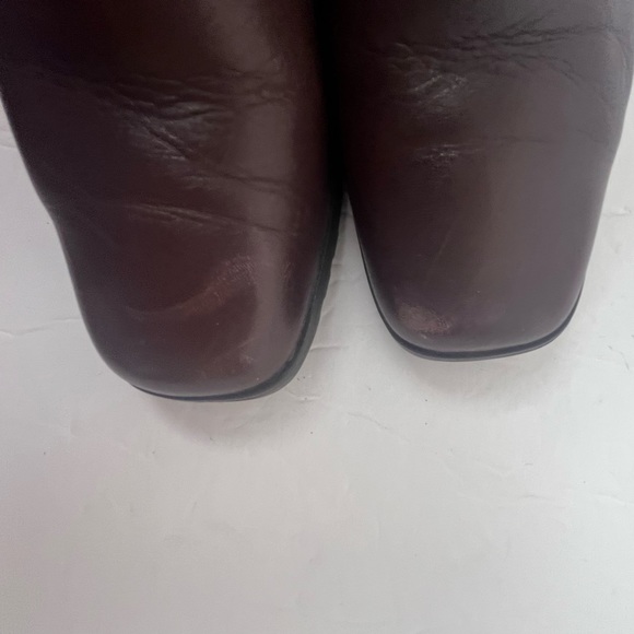 Elditas brown leather ankle boots with square toe/side buckle-Woman’s 7.5 - Picture 13 of 14